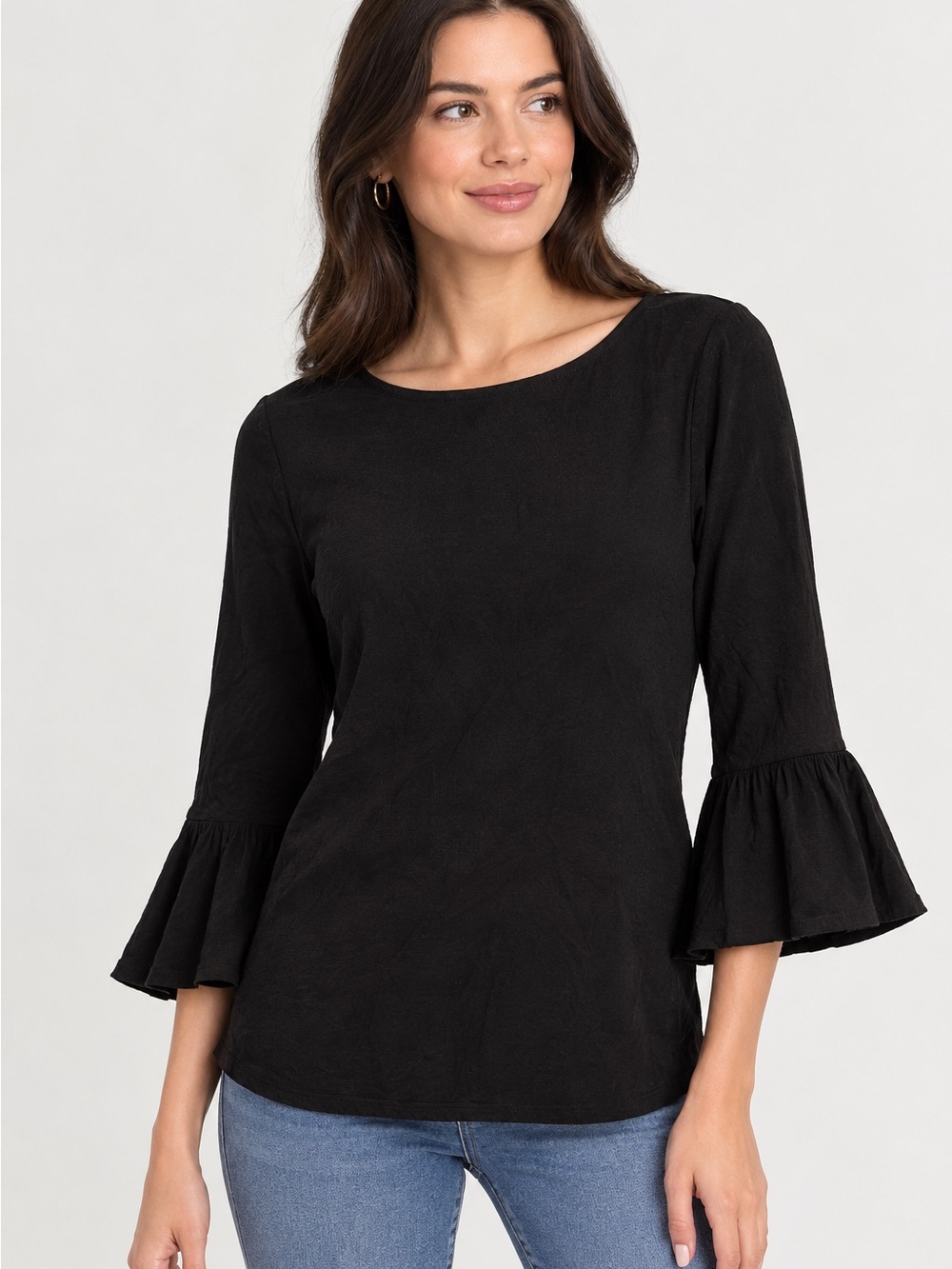 Kismet Kyra Black Bell Sleeve Top NWT Size S
